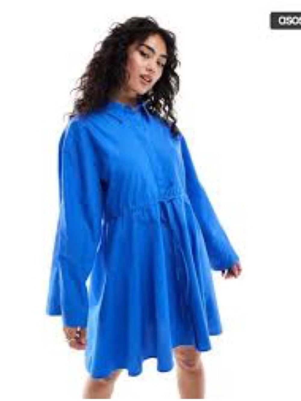 ASOS Bright Blue Long-Sleeve Shirt Dress